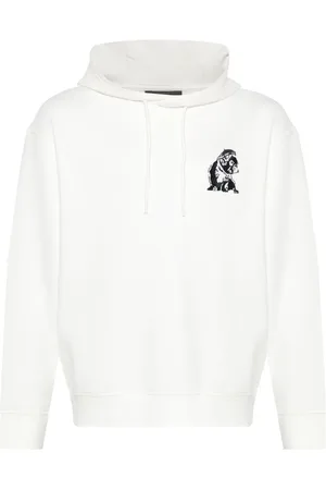 Emporio Armani French Bulldog-embroidered hoodie