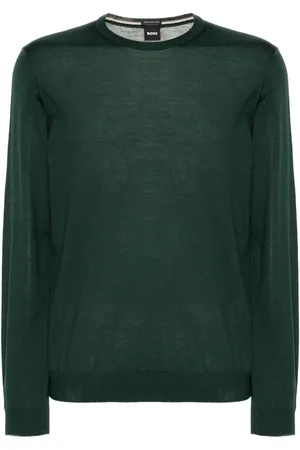 HUGO BOSS Crew-neck virgin-wool sweater
