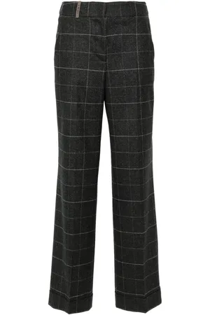 PESERICO SIGN Lurex checked trousers