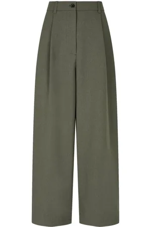 Studio Tomboy Pintuck-detail wide-leg trousers