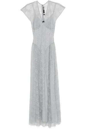 ROTATE Lace V-neck maxi dress