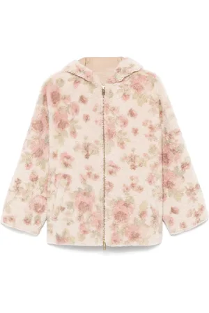 BLUMARINE Bouquet-print shearling jacket