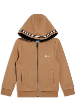 HUGO BOSS Stripe-detail zip-up hoodie