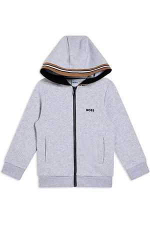 HUGO BOSS Stripe-detail zip-up hoodie