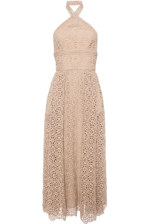 Elie saab Macramé halterneck maxi dress