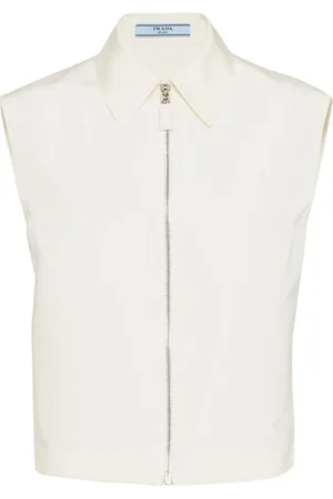 Prada Zip-up sleeveless faille shirt