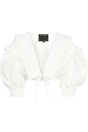MERYLL ROGGE Wide-collar cropped top