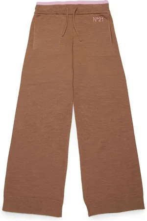 Nº21 Logo-embroidered knitted trousers