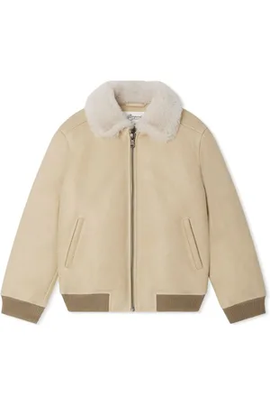 BONPOINT Faux-fur collar leather jacket