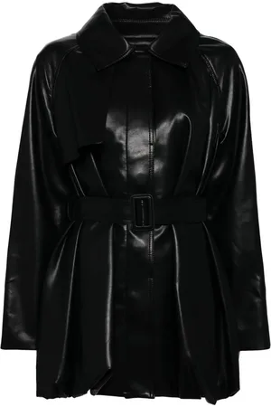 GOEN.J Leather trench jacket