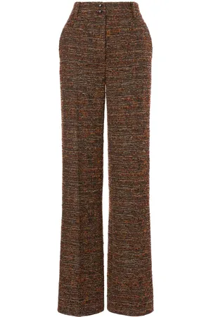 Alberta Ferretti High-waist tailored tweed trousers