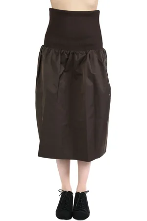 AMOMENTO Shirred high-waisted skirt