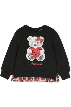 MONNALISA Teddy bear-print cotton sweatshirt