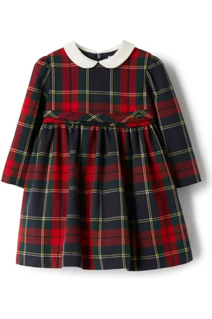 Il gufo Tartan-checked dress