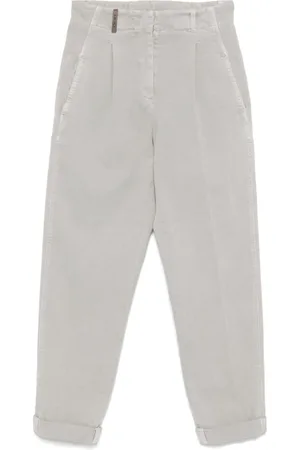 PESERICO SIGN Tapered gabardine trousers