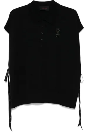 Simone Rocha Crystal-embellished polo shirt