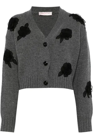 VALENTINO GARAVANI Floral-appliqué cardigan