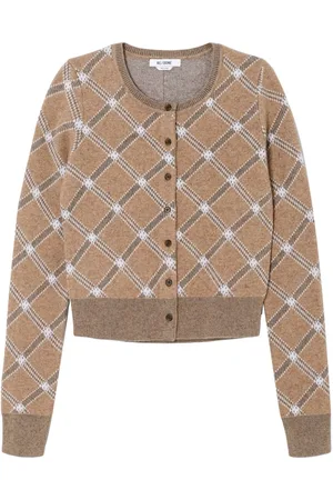 RE/DONE Tartan cropped cardigan