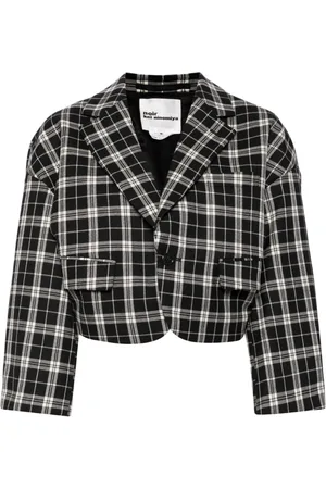 NOIR KEI NINOMIYA Checked cropped blaer