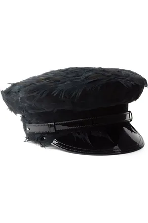 Prada Feather-embellished baker boy hat