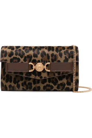VERSACE Leopard-print clutch bag