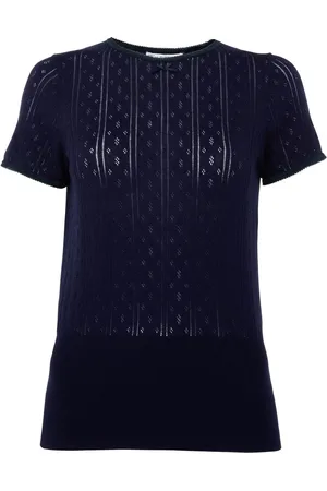 J.W.Anderson Logo-embroidered pointelle top