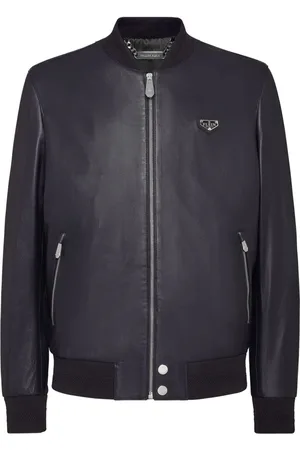 Philipp Plein Leather bomber jacket