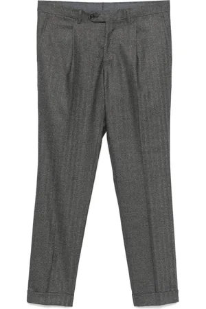 BARBA Mélange-effect trousers