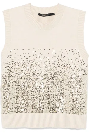 SEVENTY BY SERGIO TEGON Sequin-embellished sleeveless sweater