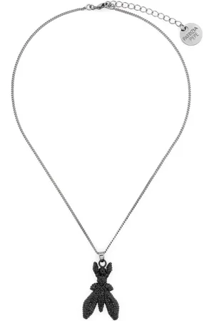 Patrizia Pepe Rhinestone-embellished Fly necklace