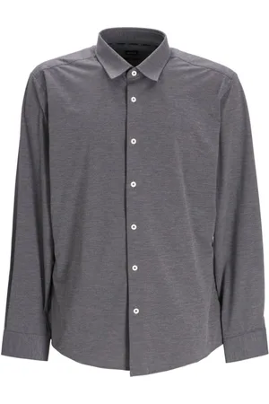 HUGO BOSS Slim-fit performance-stretch jersey melange shirt