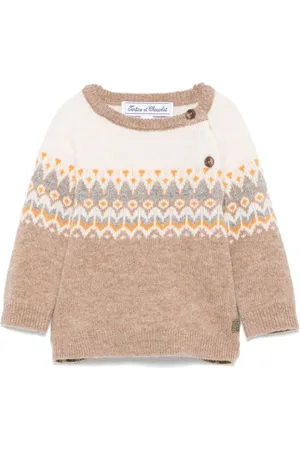 Tartine Et Chocolat Fair isle intarsia knit sweater
