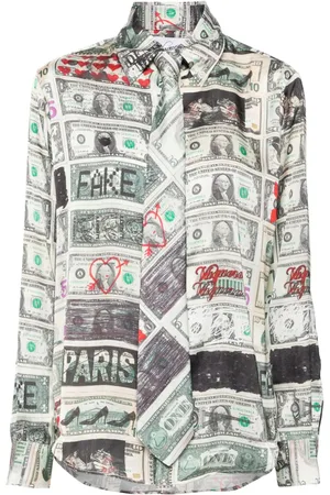 Vaquera Dollar-print tie-detail shirt
