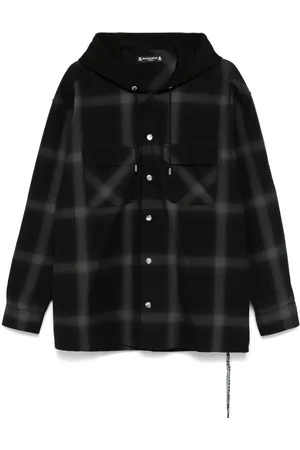 MASTERMIND JAPAN Hooded plaid overshirt