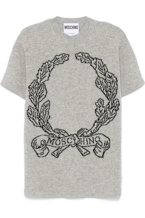 Moschino Logo-intarsia knitted top