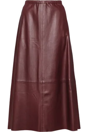 Vince Gathered leather skirt