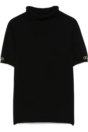 Twin-Set Logo-appliqué knitted top