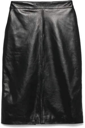 Manokhi Leather midi skirt