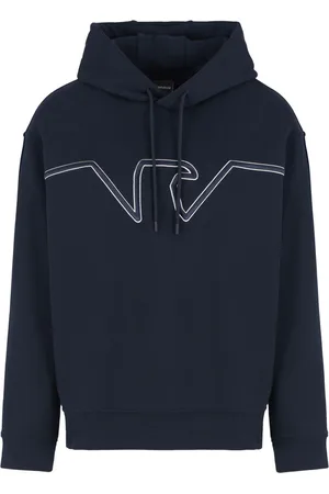 Emporio Armani Embossed-logo jersey hoodie