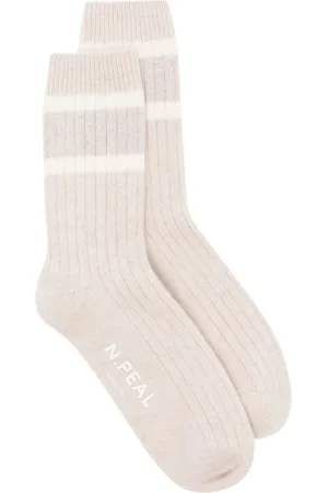 N.PEAL Stripe ribbed socks