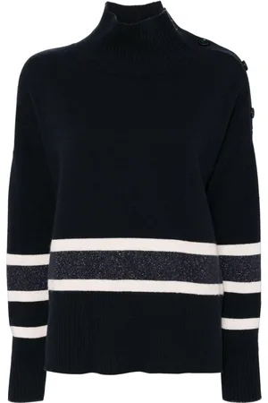 N.PEAL Striped high-neck jumper
