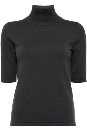 N.PEAL Mock-neck cashmere top