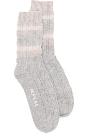 N.PEAL Stripe cable socks