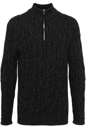 N.PEAL Albemarle cable half zip jumper