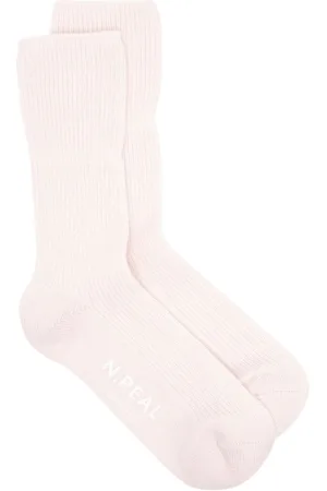 N.PEAL Rib Bed Cashmere Sock