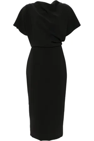 Amsale Draped detailing midi dress