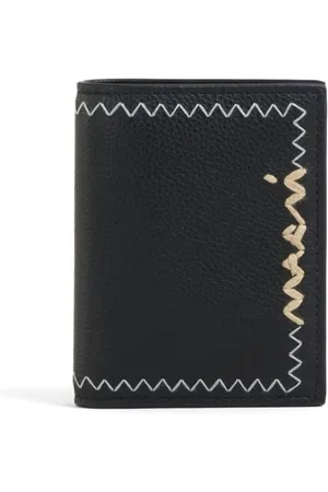 Marni Logo-embroidered leather wallet