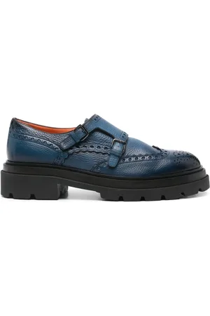 santoni Leather monk shoes