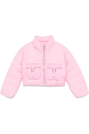 BLUMARINE Logo-embroidered puffer jacket