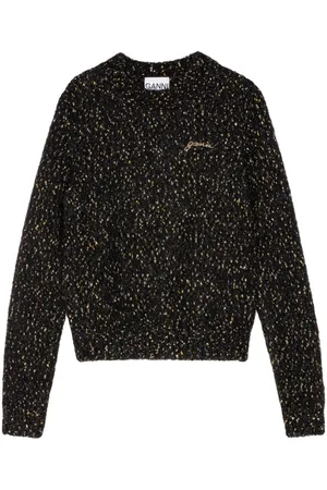 Ganni Logo-embroidered crew-neck jumper